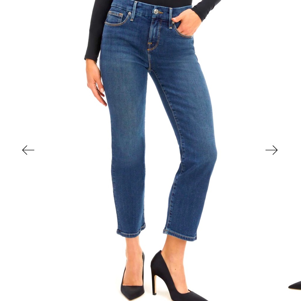 Good American ‘Good Straight’ Jeans (worn only once!)